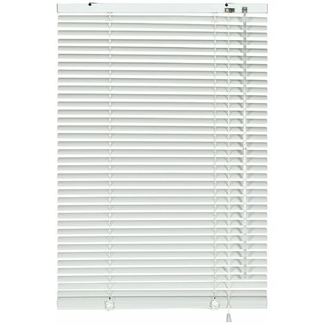 GARDINIA Veneziana in alluminio, Visibilità, Protezione dalla luce e ai raggi solari, Fissaggio al muro e al plafone, Kit di montaggio incluso, Bianco, 120 x 175 cm (LxA) (1/5)