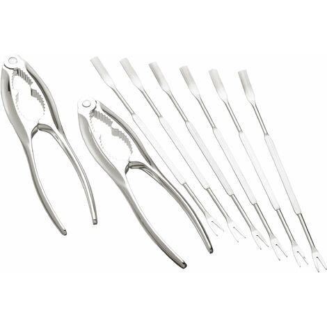 Kitchen Craft Pinza per crostacei e forchette per frutti di mare, in acciaio INOX, set regalo (1/3)