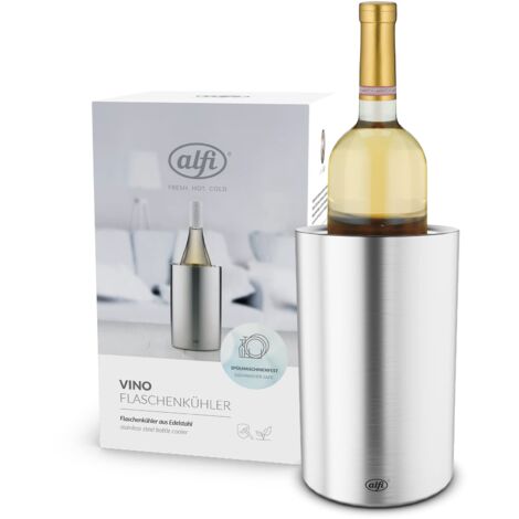 alfi VINO, raffredda bottiglie in acciaio da 0,70 a 1l, vino, spumante, tiene freddo senza condensa e cubetti di ghiaccio, bevande fredde fino all'ultima goccia, per lavastoviglie, senza BPA (1/5)