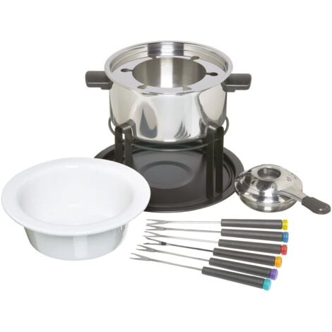 Fonduta Elettrica Kitchen Chef 1300W - Caquelon 2,7L Antiaderente, 8 Forchette Colorate - Foto 6