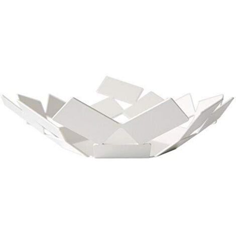 Alessi La Stanza dello Scirocco MT01 W Cestino di Design in Acciaio Colorato con Resina Epossidica, Bianco