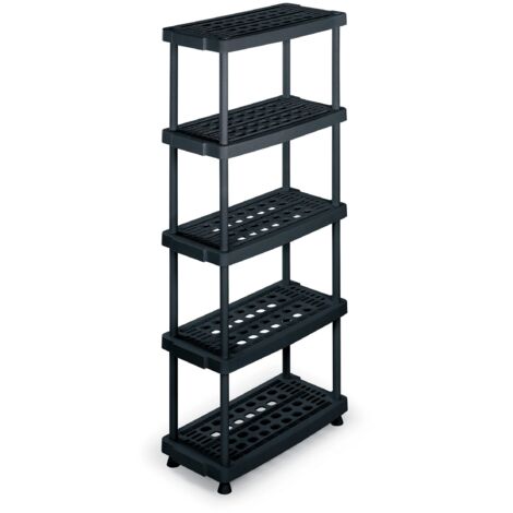 Terry 1001251 Scaffale Modulare con 5 Ripiani, da Interno Esterno, Nero, 79x39x176 cm (1/4)