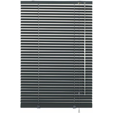 GARDINIA Veneziana in alluminio, Visibilità, Protezione dalla luce e ai raggi solari, Fissaggio al muro e al plafone, Kit di montaggio incluso, Grigio ardesia, 140 x 175 cm (LxA) (1/5)