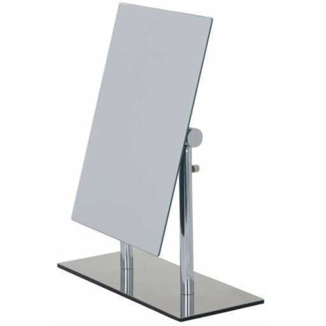WENKO Specchio a terra regolabile in altezza Pinerolo, utilizzo orizzontale o verticale, Acciaio - vetro, 23x10x27-35 cm, cromato