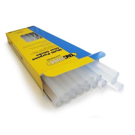 Tacwise 0470 Bastoncini di Colla a Caldo, 11,75 mm x 300 mm, Confezione da 16, Trasparenti (1/3)