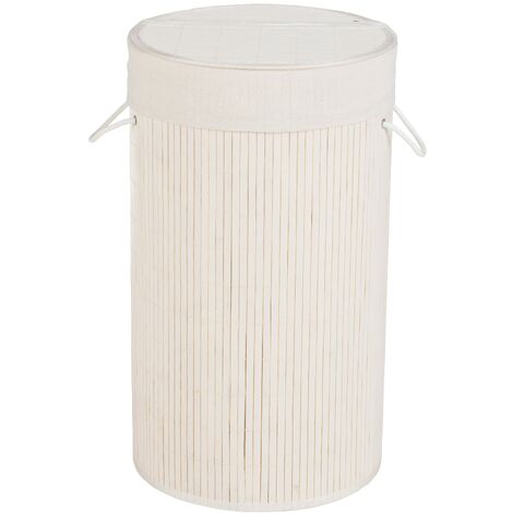 Cestino Bagno 2x Cesto Portabiancheria, Rotondo, Pieghevole, 70 L Di