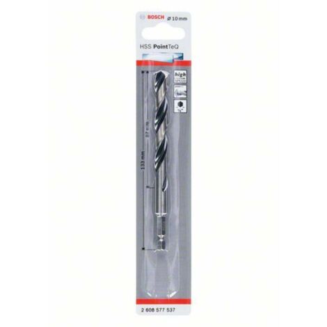 Bosch Accessories 2608577537 - Punta esagonale per trapano Bosch 2608577537-HSS PointTeQ 10,0 (1/5)
