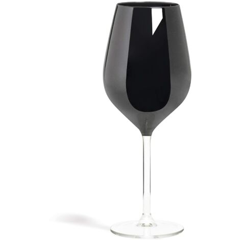 Excelsa 60492 Color Wine Set 6 Calici Vino, Vetro, Nero