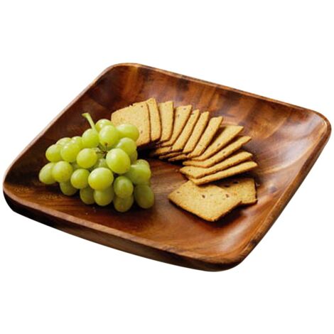 Piatto Di Portata In Legno Di Acacia - Quadrato, Handmade, Per Frutta, Snack E Dessert