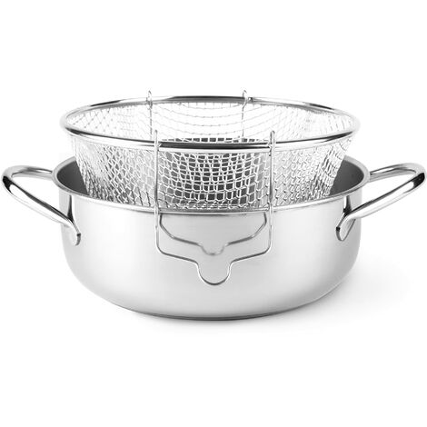 Excelsa Friggì Pentola per Friggere, aluminio, Madera, vidrio, Argento