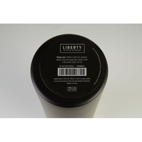 Barattolo Portapasta Premier Housewares - Acciaio Inox Satinato, Chiusura Ermetica, Nero 29x10x10 Cm - Foto 11