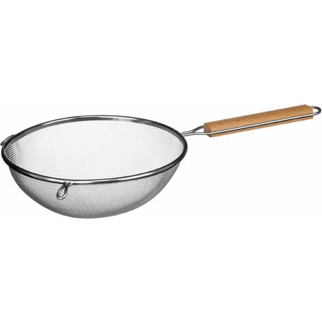 Premier Housewares 0806511 Setaccio in Acciaio Inox, Maniglia di Legno, 24.5 cm (1/4)