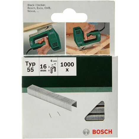 Bosch 2609255827 - Punti stretti a corona 16 mm, modello 55, confezione da 1000 pezzi