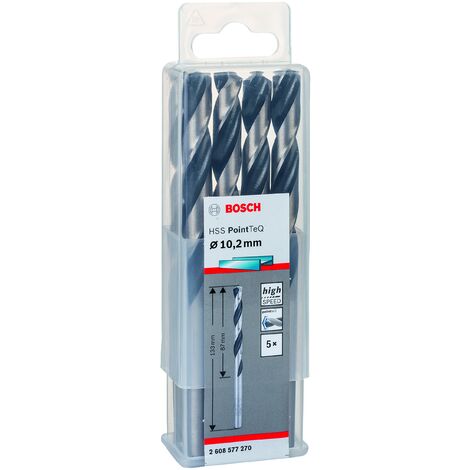 Bosch 2608577270 – Punta Elicoidale Per Metallo DIN 338 10,2 mm HSS pointteq (5), 1 W, 230 V (1/5)
