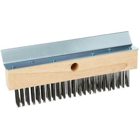 Spazzola Pietra Refrattaria Spazzola Per Forno Pizza - 52 Cm, Setole In Ottone, Raschietto Acciaio, Manico Legno, Manucode Scopa Forno A Legna