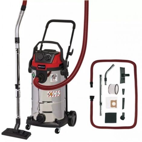 Einhell Aspirasolidi e Liquidi TE-VC 2340 SACL (1.500 W, 225 mbar, Raggio d'azione 9 m, Filtro Plissettato HEPA Incl. Sist. Pulizia Filtro, 40 L, Classe di Prot. Polvere L, Presa Autom. da 1.900 W)