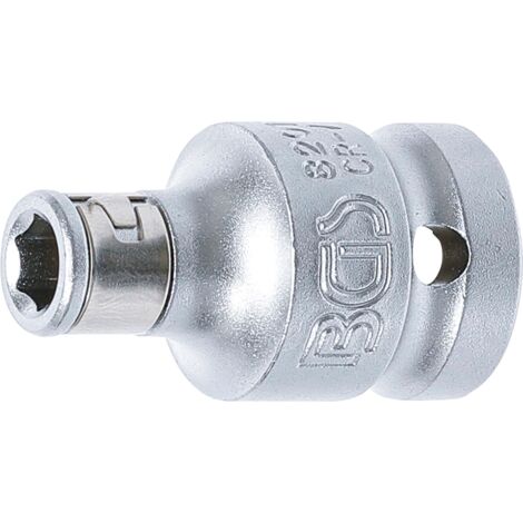 Bgs Technic – Adattatore per punte 1/2" a 1/4" – Acciaio cromo-vanadio – Finitura cromata opaca – Compatibile con punte esagonali da 1/4" (1/4)