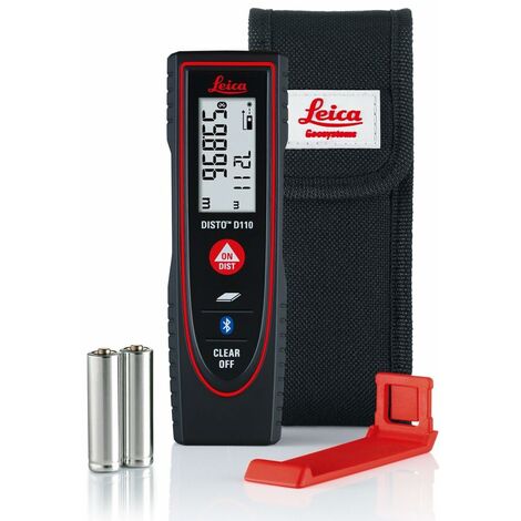 Leica DISTO D110 – compatto metro laser dotato di Bluetooth (associazione tramite app) per la misura di distanze e superfici (utilizzabile negli ambienti interni con una portata di 60 m)