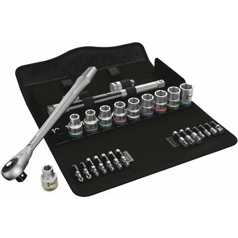 Wera, 8100 SC 7 Juego de carraca Zyklop Metal