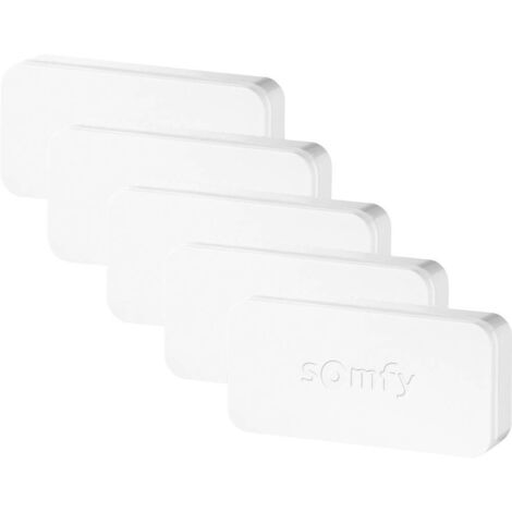 Somfy Kit da 5 IntelliTAG 2401488 Sensori Antifurto wi-fi di sicurezza per Porte e Finestre con rilevatori di vibrazioni, attivano l’allarme prima dell’intrusione, Bianco