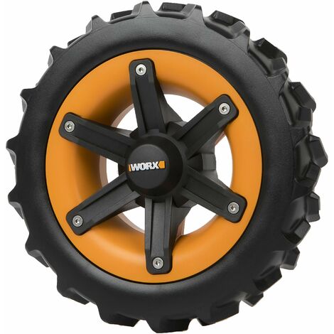 WORX WA0953 Landroid Ruote All-Terrain – Per terreni morbidi e prati umidi – si adattano alla pendenza fino a 22° BZW. 40% – facile da montare, non per visione