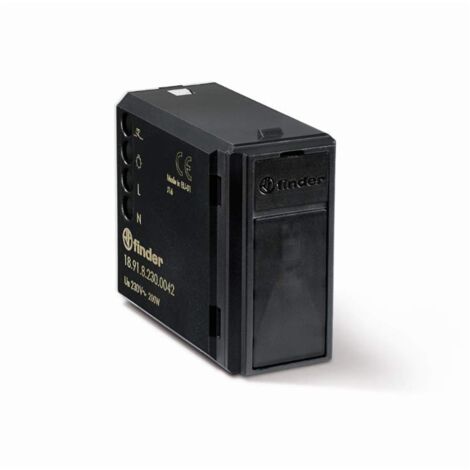 Finder Rilevatore di Movimento ad Incasso Tipo 18.91. Adattabile a qualsiasi ambiente con range di rilevamento 110°. Programmazione standard. Versione colore Nero