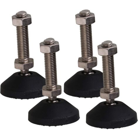 BQLZR, giunto universale regolabile per livellamento piedini dei mobili, filettato da 52 mm M12 x 47 mm, colore nero. Confezione da 4 (1/4)