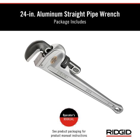 RIDGID 31105 Giratubi dritti in alluminio modello 824, chiave per idraulica  da 60 cm