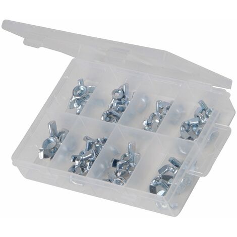 Fixman 613208 Confezione 40 Pezzi di Dadi ad Alette, Argento