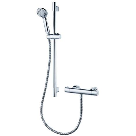 Ideal Standard - Ecotherm, Kit doccia con miscelatore termostatico, Set saliscendi doccia, Cromato (1/4)