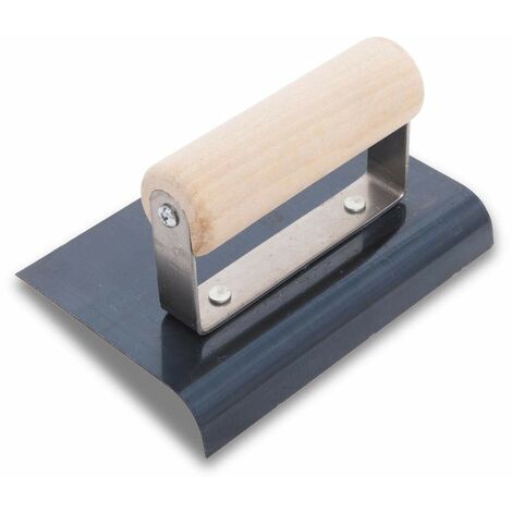 Frattazzo per bordi Marshalltown, R 3mm, L 10mm con manico in legno in acciaio blu, dimensioni cazzuola: 152x102 mm