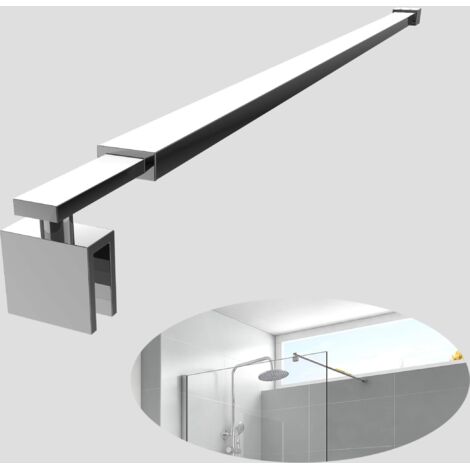 EMKE Barra di supporto telescopica in acciaio inox, per doccia, doccia, pannello bagno, adatta per vetri da 8-10 mm, 700 mm a 1200 mm (1/4)
