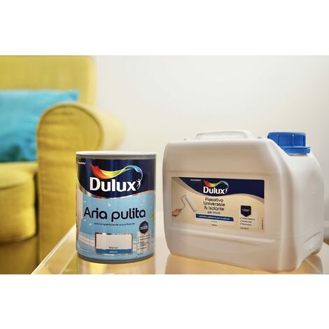 Dulux Aria Pulita Pittura per Interni all'Acqua con Formula Anti Inquinamento e Anti Formaldeide, 1 Litro, Bianco