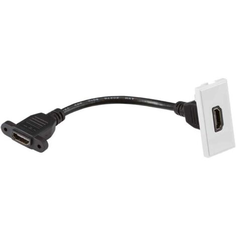 Riteav Power Outlet x 2 e 4 HDMI piastra da muro 3 banda 2 CAT6 bianco