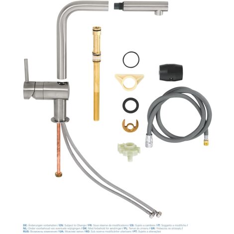 GROHE Minta - Miscelatore Cucina Con Doccetta Estraibile - Cromo, Bocca Alta, 360° - Foto 10