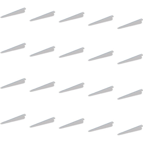 Emuca 7908912 Supponti per mensola con profilo cremagliera doppia perforazione passo 32mm, Bianco, 370mm, Set di 20 pezzi