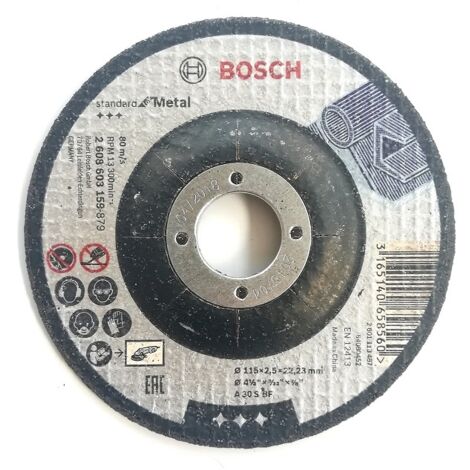 Bosch Disco da Taglio 115mm Acciaio Centro Depresso per Smerigliatrice