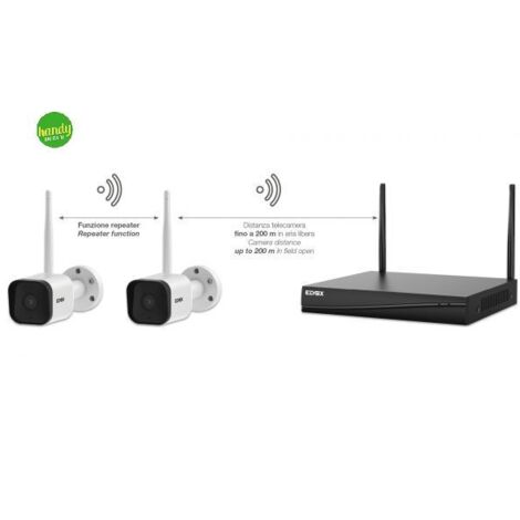 VIMAR 46KIT.036C Kit TVCC WiFi con: 2 telecamere 46242.036C a colori 3 Mpx, 1 NVR WiFi 4Ch@3Mpx, controllo da app VIEW Product, rilevazione audio, movimento e invio notifiche, HDD 1TB incluso, Bianco (1/6)