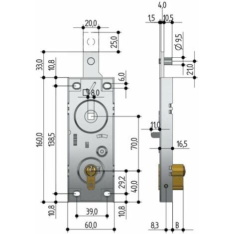 serratura per basculante/garage cilindro a profilo europeo