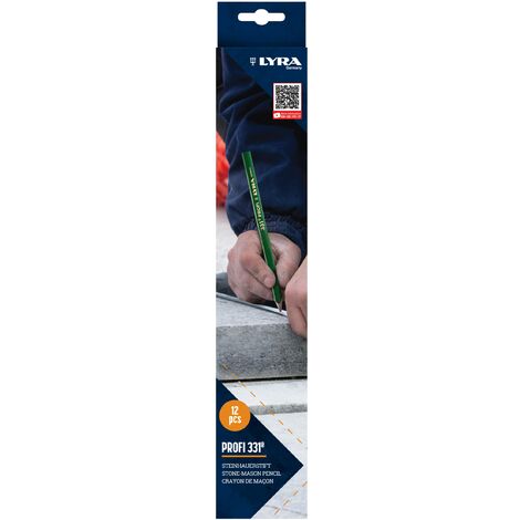 LYRA 3485002 L4313101, matita in pietra 331®, ovale, lunghezza 30 cm, design professionale, ideale per marcature su pietra/cemento, 12 pezzi