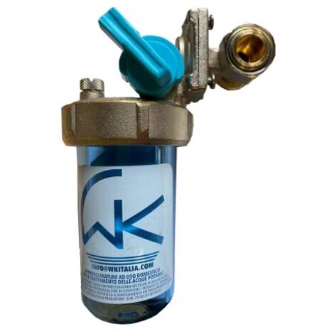 WK - Dosatore Ruotabile di Polifosfato per Caldaia, Utile per Filtrazione Acqua,con Inclusa 1 Cartuccia, Funge da Anticalcare e Anticorrosione per Tutti gli Impianti