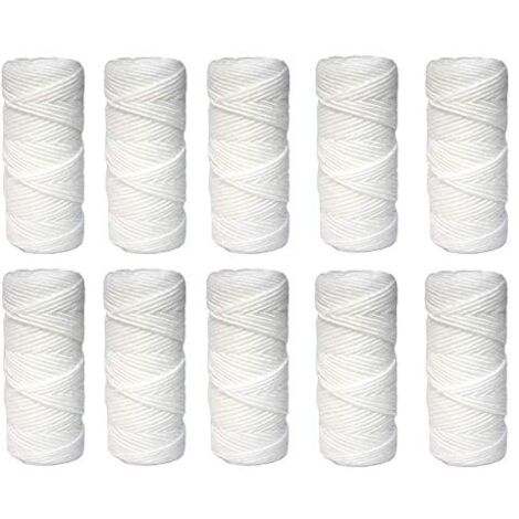 WK - Cartuccia Filtrante per Filtro Acqua in Filo Avvolto, 10 Pezzi da 5 Pollici con Permeabilità 50 Micron, Pratica Modalità di Usa e Getta