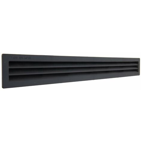 La Ventilazione P51R516N Griglia di Ventilazione rettangolare in Plastica nera da incasso con rete antinsetti. Dimensioni 515x60 mm