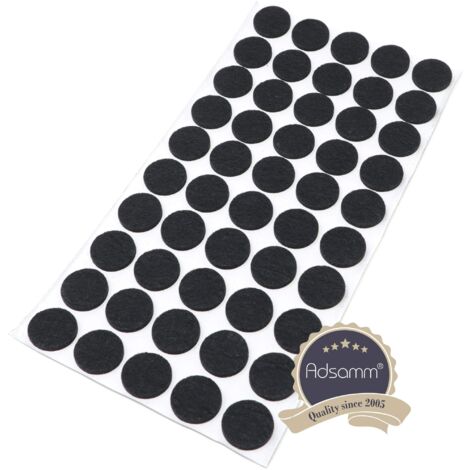Adsamm® / 50 x feltrini autoadesivi/Nero/ø 20 mm/Rotondo/piedini per mobili in feltro da 3.5 mm di spessore/pad protettivi per arredi