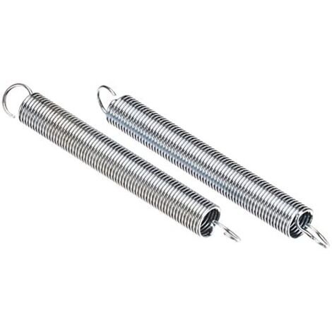 Chapuis, Set di 2 molle di tensione con ganci a molla in acciaio zincato, molle a doppio gancio, molle di trazione a spirale, diametro 0,9 mm, lunghezza 75 mm