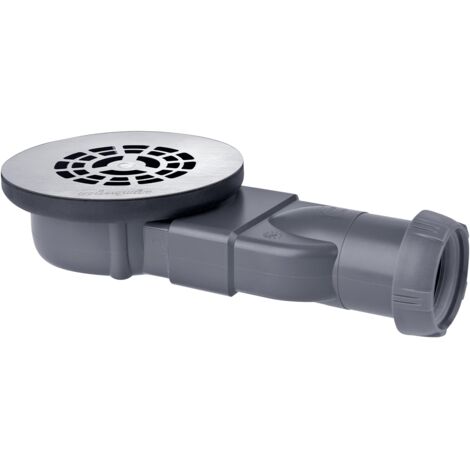 Wirquin 30723394 - Piletta per doccia slim con griglia in acciaio inox per piatto extra, grigio
