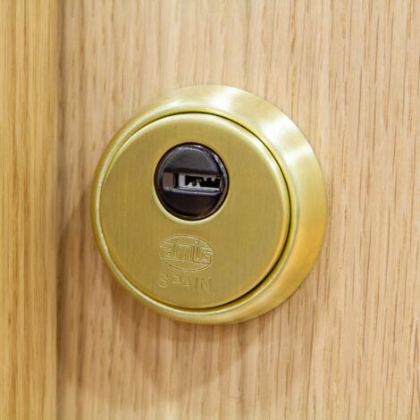 AMIG Catena Di Sicurezza Hasp 1PLUS 70 Mm (35-35) Per Porte In Legno - Cilindro In Ottone E Acciaio Argentato - Antieffrazione