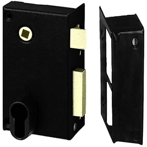 Abus FE9814202A SA V CE G Serratura a parete con maniglia/serratura verticale con serratura a chiave per apertura esterna sinistra 70 x 120 mm, nera