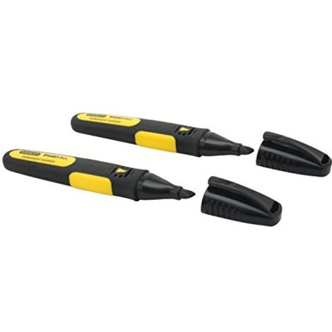 STANLEY FATMAX 0-47-314 Pennarello Punta Smussata Colore Nero Blister 2 pz (1/4)