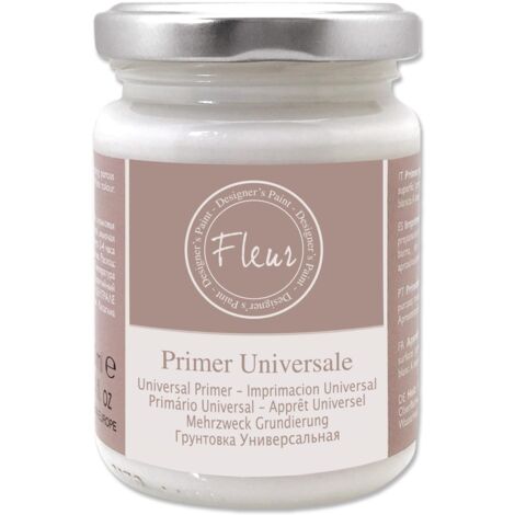 FLEUR DESIGNER'S PAINT Fondo Aggrappante Acrilico, Adatto per Superfici non Assorbenti, Fleur Primer P02, Universale, Colore Bianco, Made in Italy, Formato 130 ml (1/5)